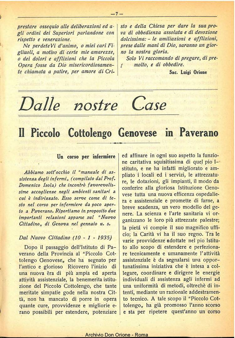La piccola Opera della Divina Provvidenza, 30, 02, 01-02-1935, pagina 7
