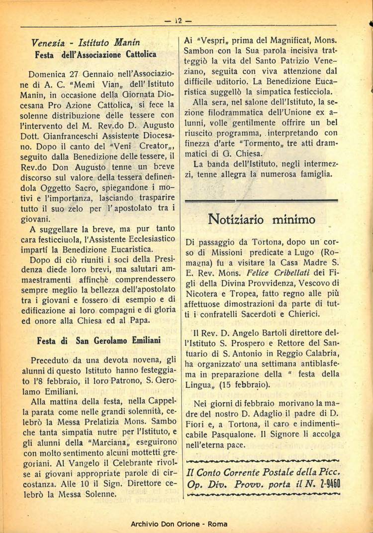 La piccola Opera della Divina Provvidenza, 30, 02, 01-02-1935, pagina 12