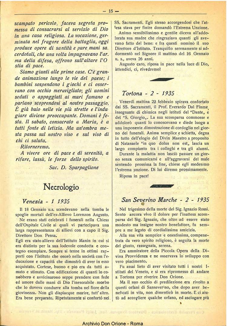 La piccola Opera della Divina Provvidenza, 30, 02, 01-02-1935, pagina 15