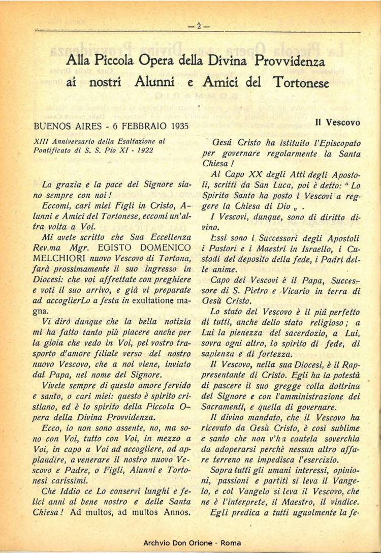 La piccola Opera della Divina Provvidenza, 30, 03, 01-03-1935, pagina 2