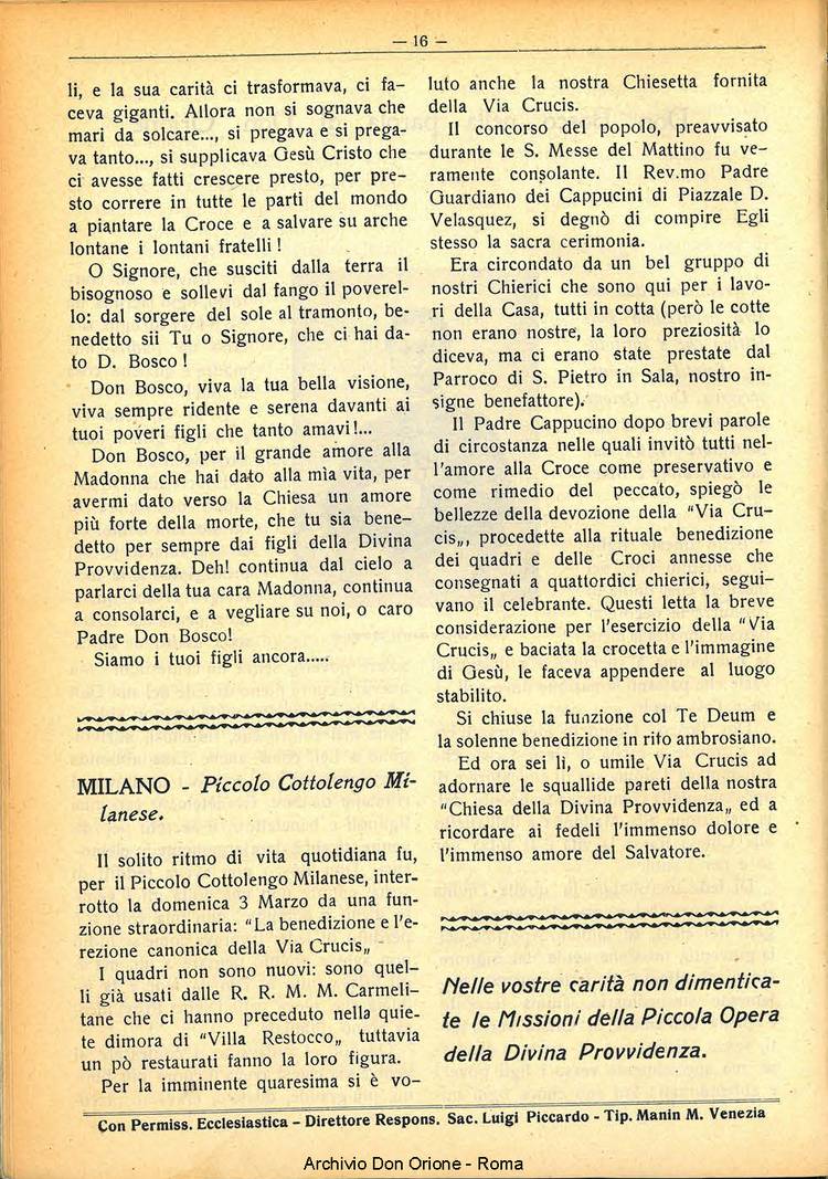 La piccola Opera della Divina Provvidenza, 30, 03, 01-03-1935, pagina 16