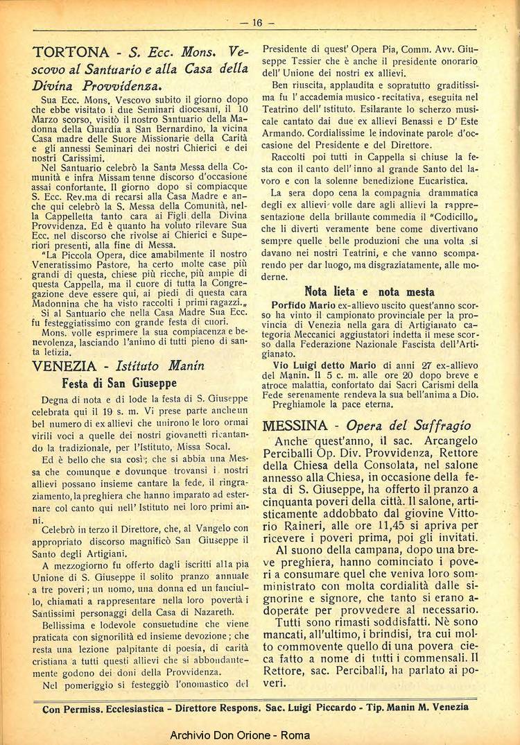 La piccola Opera della Divina Provvidenza, 30, 04, 01-04-1935, pagina 16