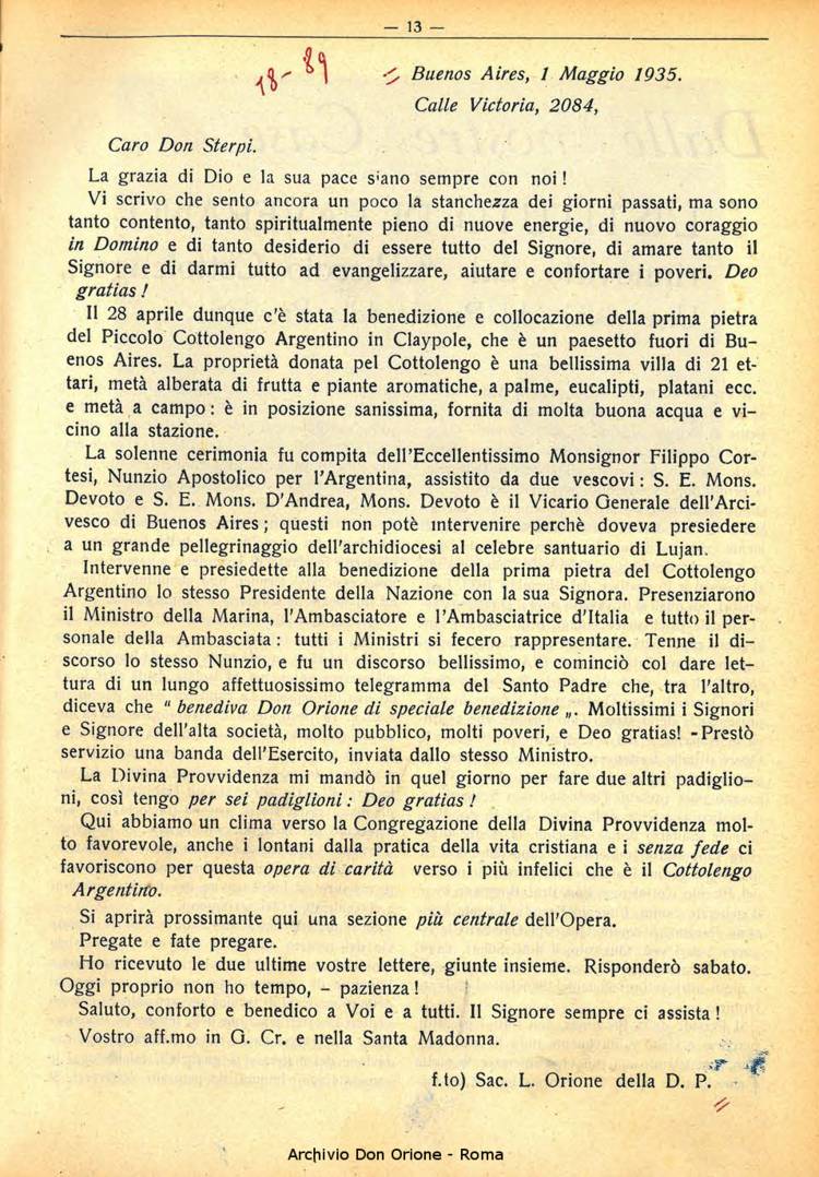 La piccola Opera della Divina Provvidenza, 30, 05, 01-05-1935, pagina 13
