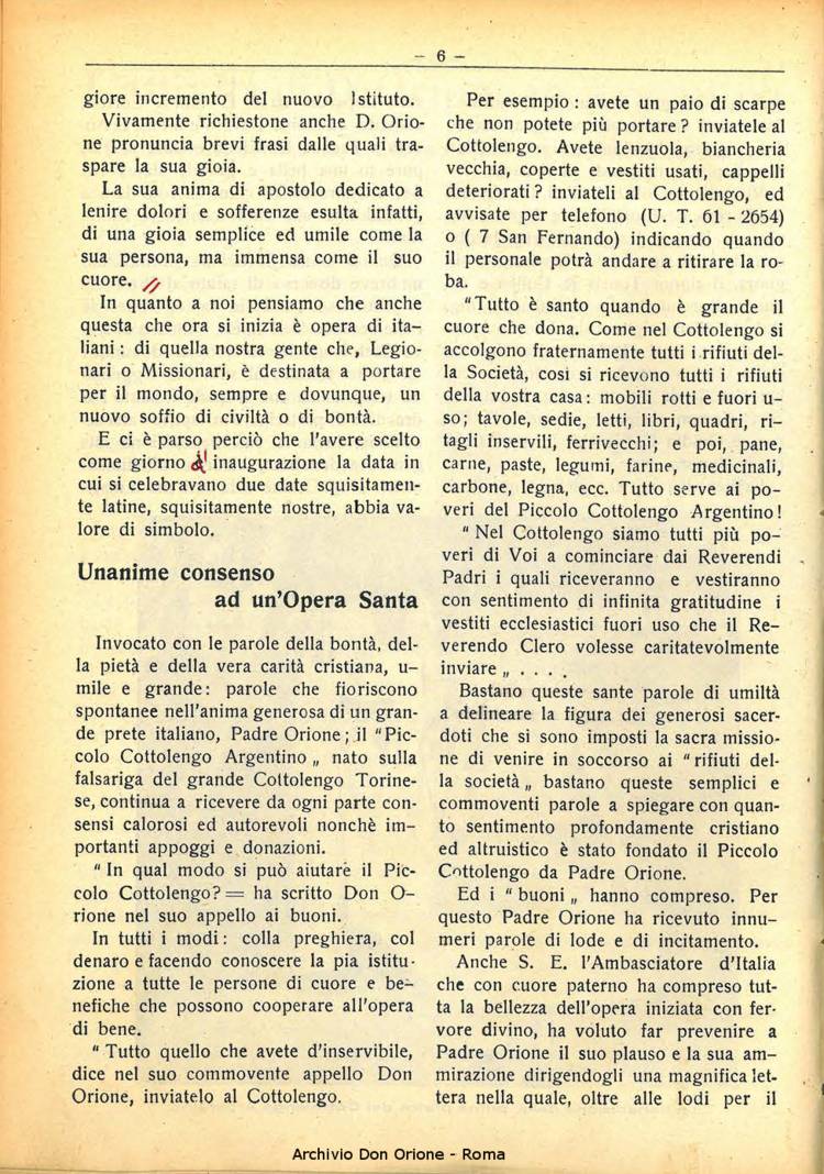 La piccola Opera della Divina Provvidenza, 30, 06, 01-06-1935, pagina 6