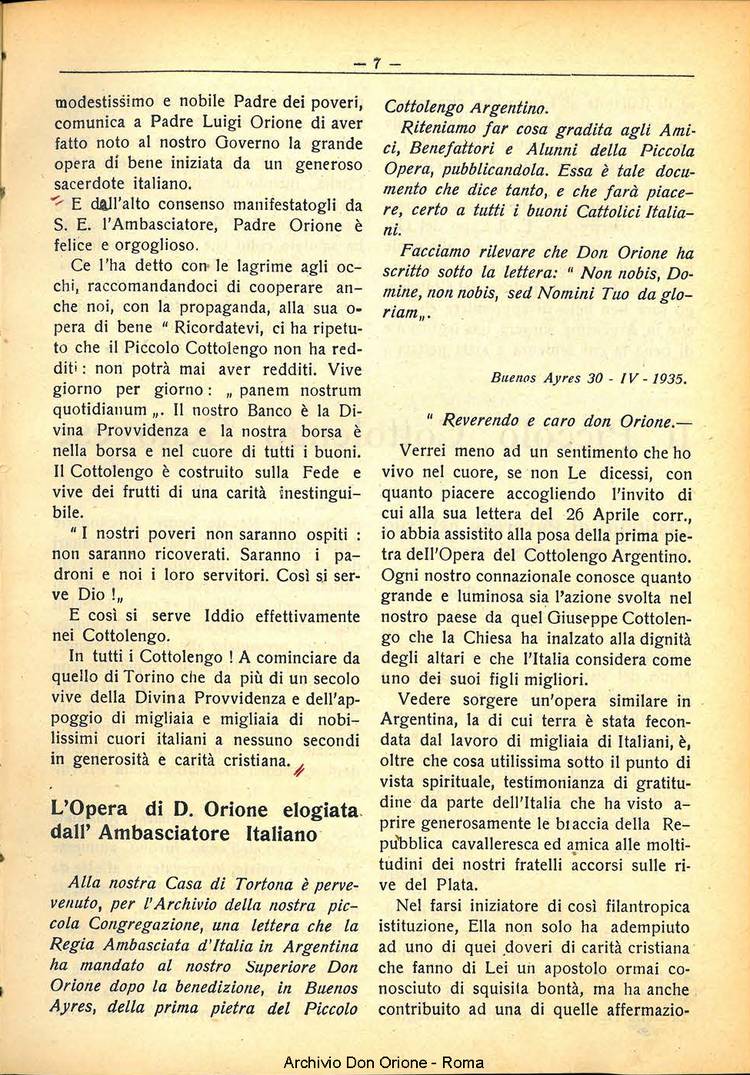 La piccola Opera della Divina Provvidenza, 30, 06, 01-06-1935, pagina 7