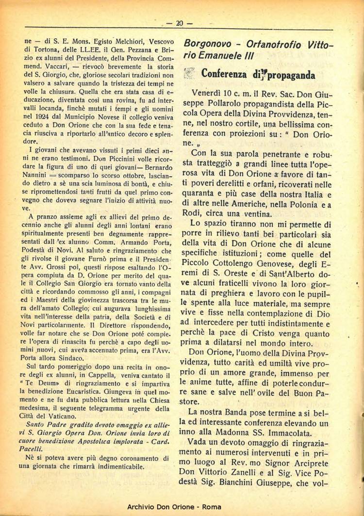 La piccola Opera della Divina Provvidenza, 30, 06, 01-06-1935, pagina 20
