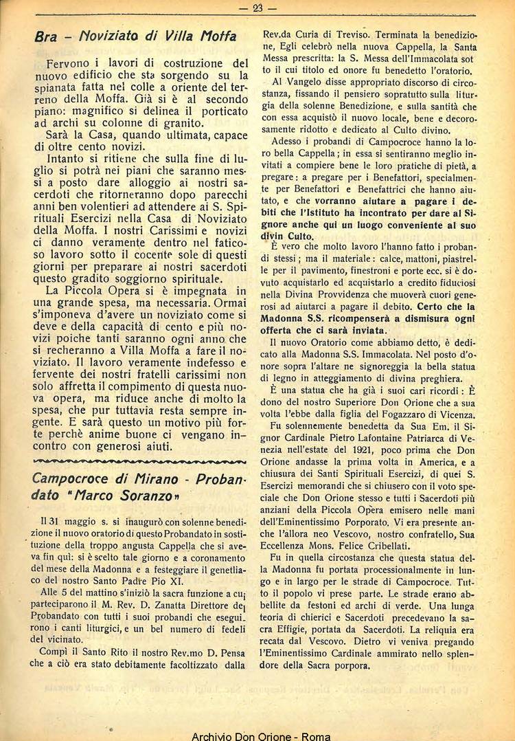 La piccola Opera della Divina Provvidenza, 30, 06, 01-06-1935, pagina 23