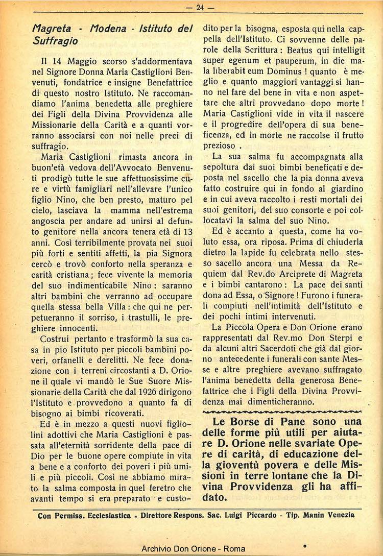 La piccola Opera della Divina Provvidenza, 30, 06, 01-06-1935, pagina 24