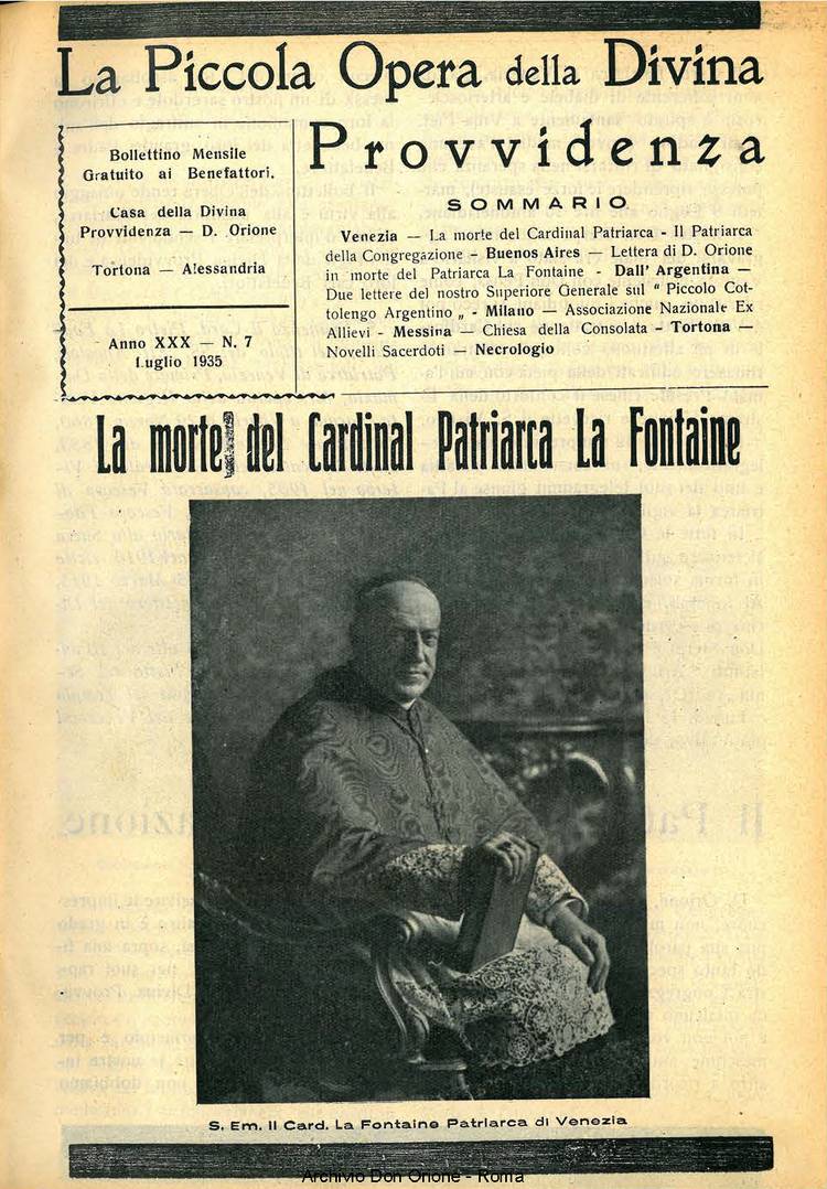 La piccola Opera della Divina Provvidenza, 30, 07, 01-07-1935, pagina 1