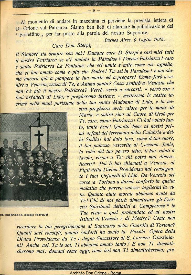 La piccola Opera della Divina Provvidenza, 30, 07, 01-07-1935, pagina 9