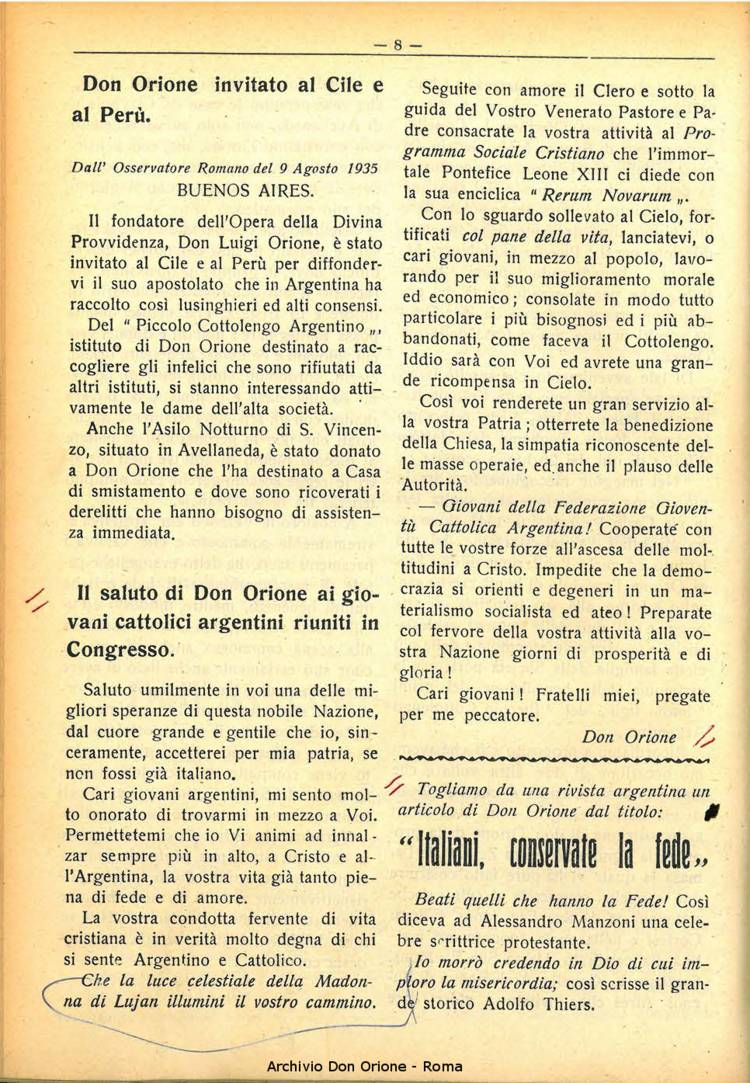 La piccola Opera della Divina Provvidenza, 30, 08, 01-08-1935, pagina 8