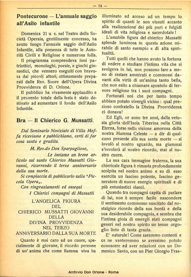 La piccola Opera della Divina Provvidenza, 30, 08, 01-08-1935, pagina 14