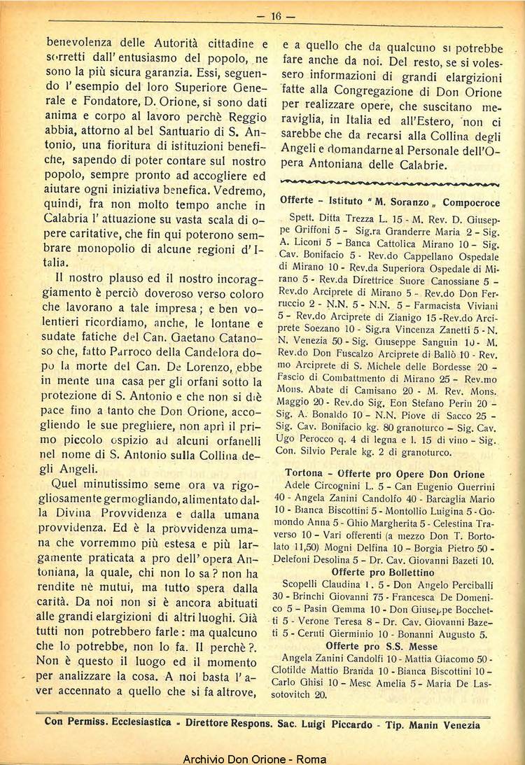La piccola Opera della Divina Provvidenza, 30, 08, 01-08-1935, pagina 16