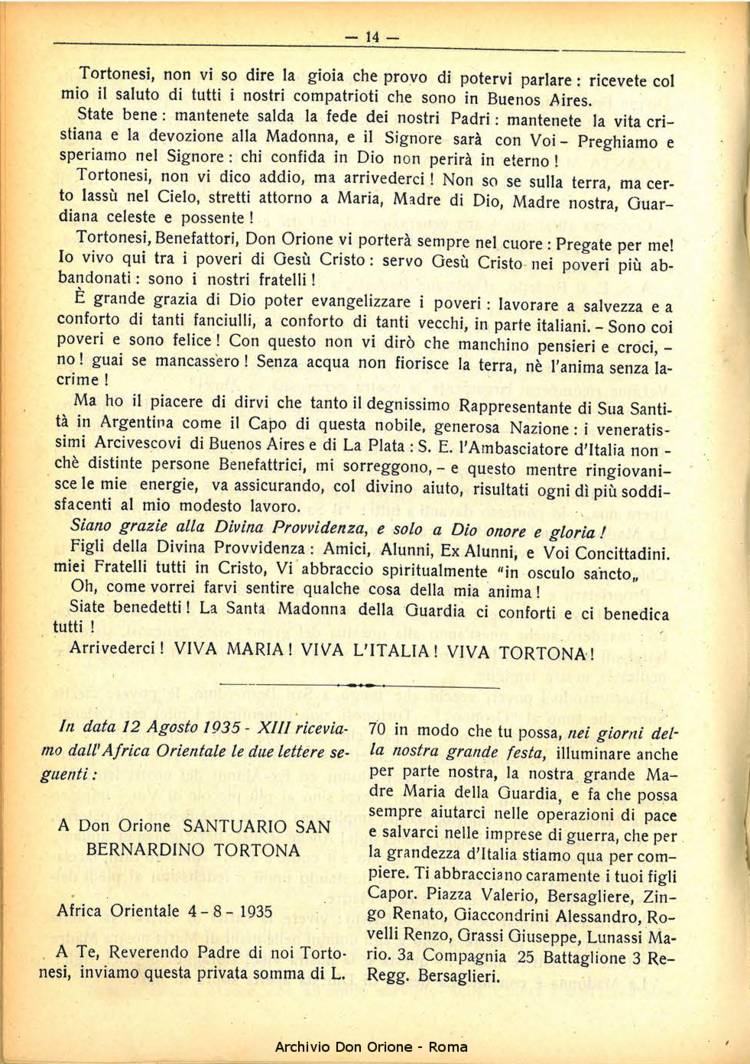 La piccola Opera della Divina Provvidenza, 30, 09, 01-09-1935, pagina 14