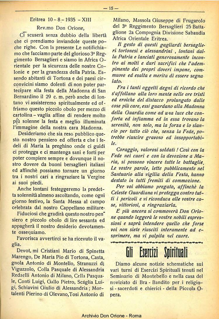 La piccola Opera della Divina Provvidenza, 30, 09, 01-09-1935, pagina 15