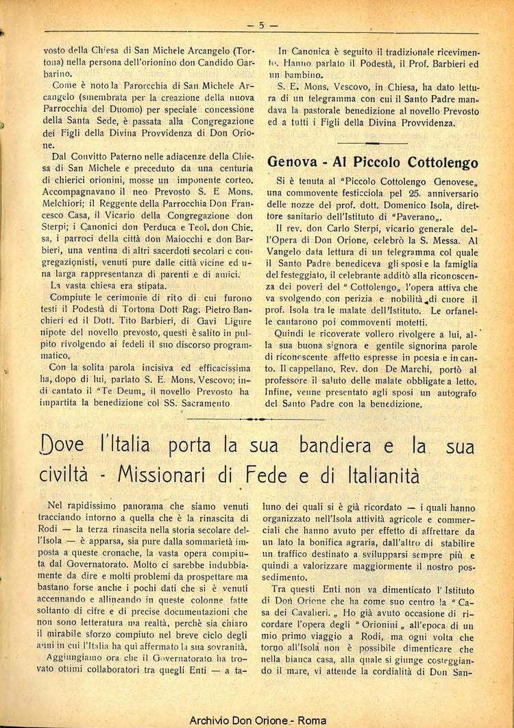 La piccola Opera della Divina Provvidenza, 30, 11, 01-11-1935, pagina 5