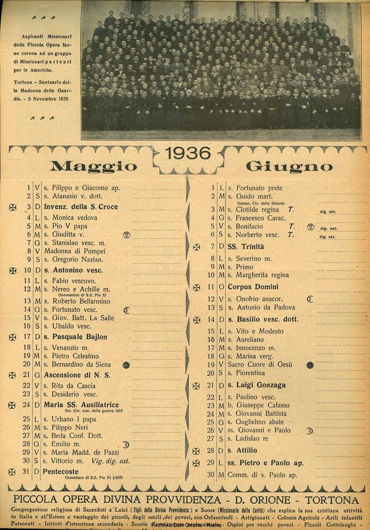 La piccola Opera della Divina Provvidenza, 30, 12, 01-12-1935 calendario, pagina 4