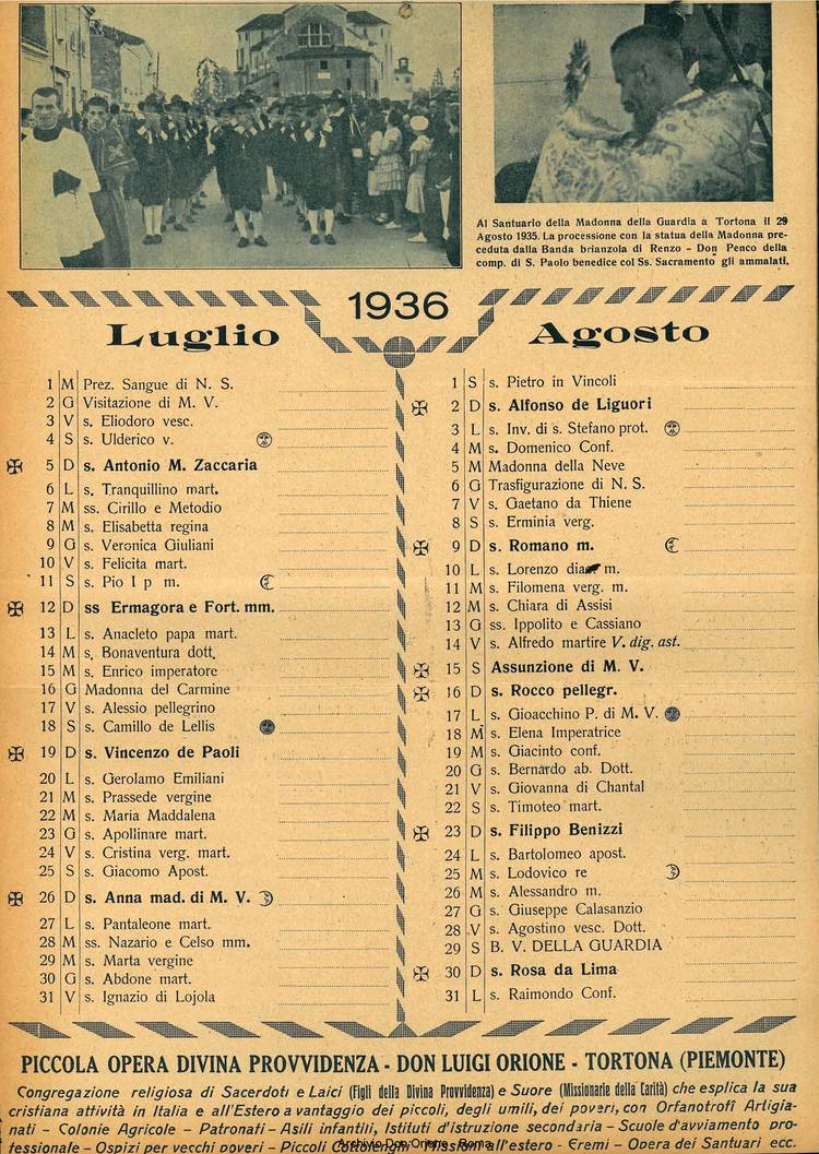La piccola Opera della Divina Provvidenza, 30, 12, 01-12-1935 calendario, pagina 5