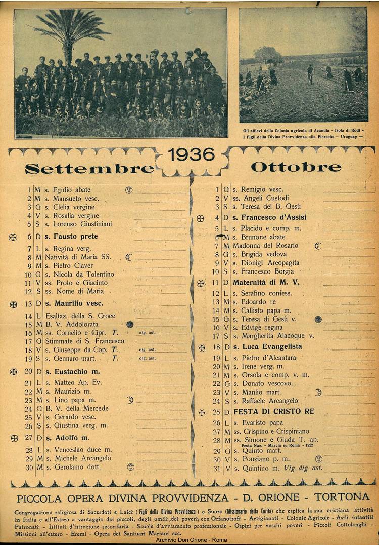 La piccola Opera della Divina Provvidenza, 30, 12, 01-12-1935 calendario, pagina 6