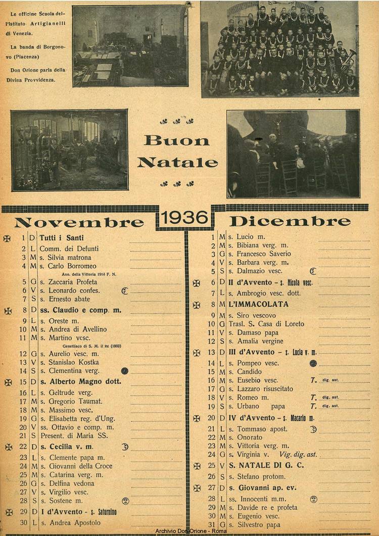La piccola Opera della Divina Provvidenza, 30, 12, 01-12-1935 calendario, pagina 7