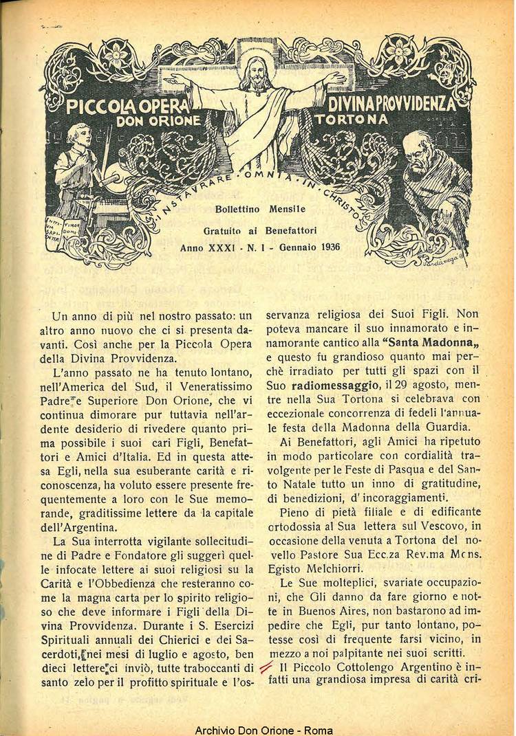 La piccola Opera della Divina Provvidenza, 31, 01, 01-01-1936, pagina 3