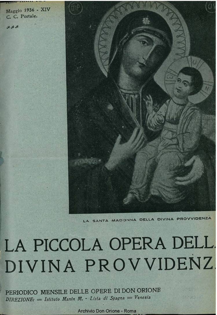 La piccola Opera della Divina Provvidenza, 31, 05, 01-05-1936, pagina 1