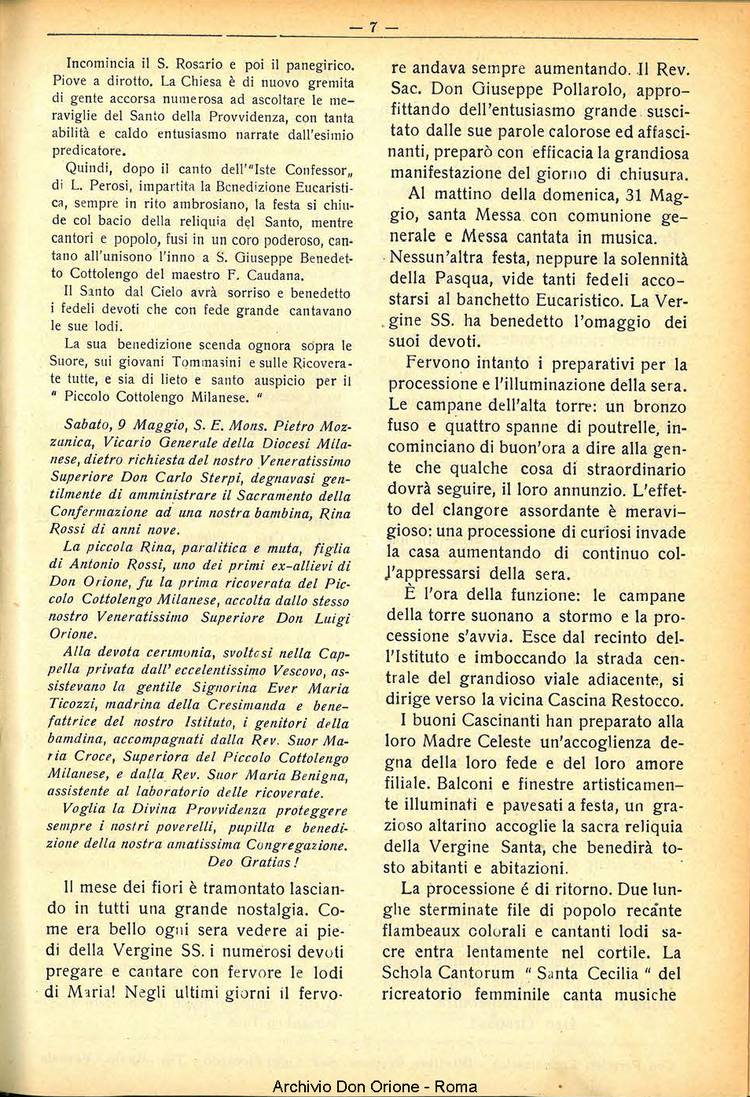 La piccola Opera della Divina Provvidenza, 31, 07, 01-07-1936, pagina 9