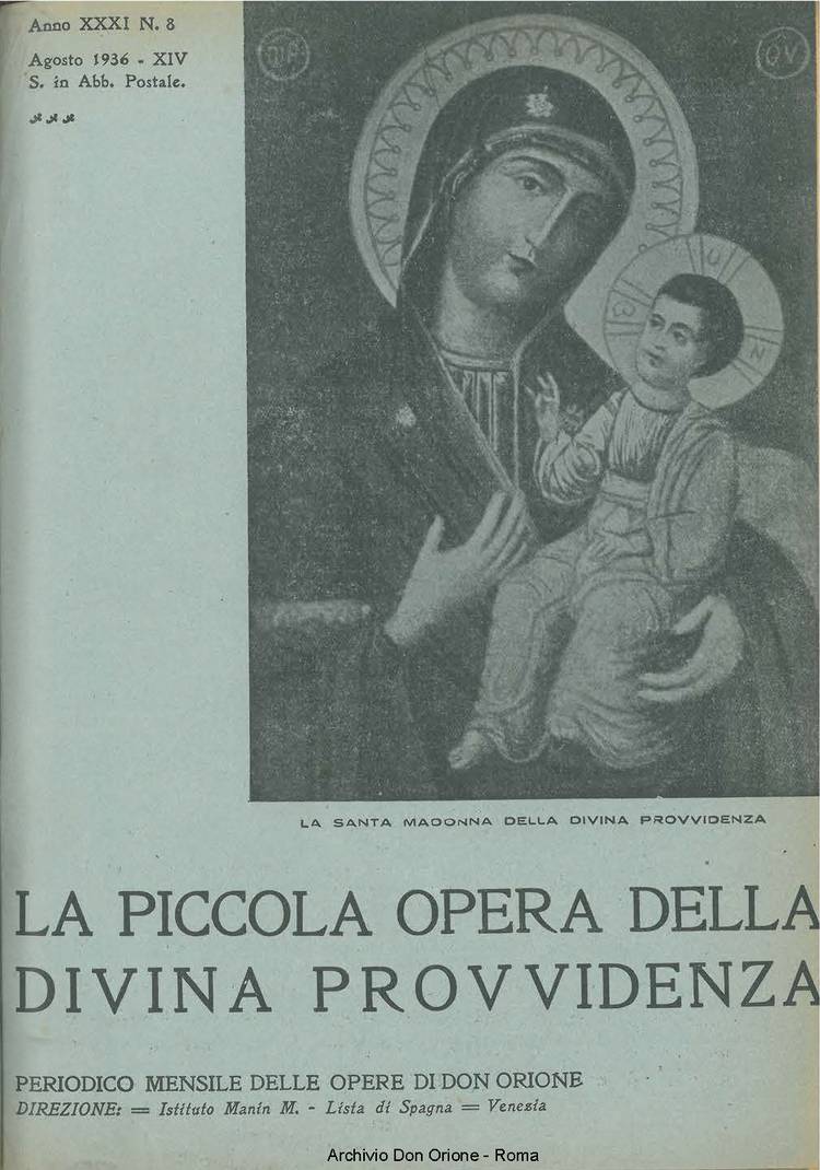 La piccola Opera della Divina Provvidenza, 31, 08, 01-08-1936, pagina 1