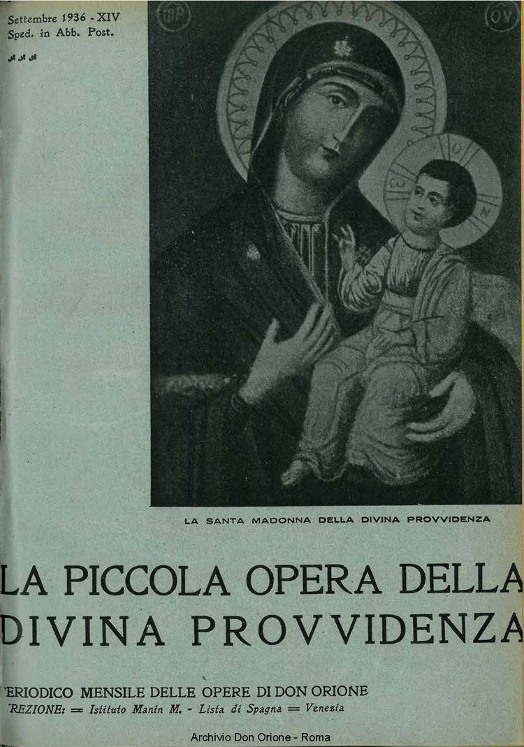 La piccola Opera della Divina Provvidenza, 31, 09, 01-09-1936, pagina 1
