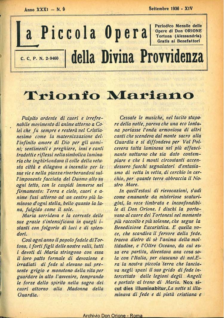 La piccola Opera della Divina Provvidenza, 31, 09, 01-09-1936, pagina 3
