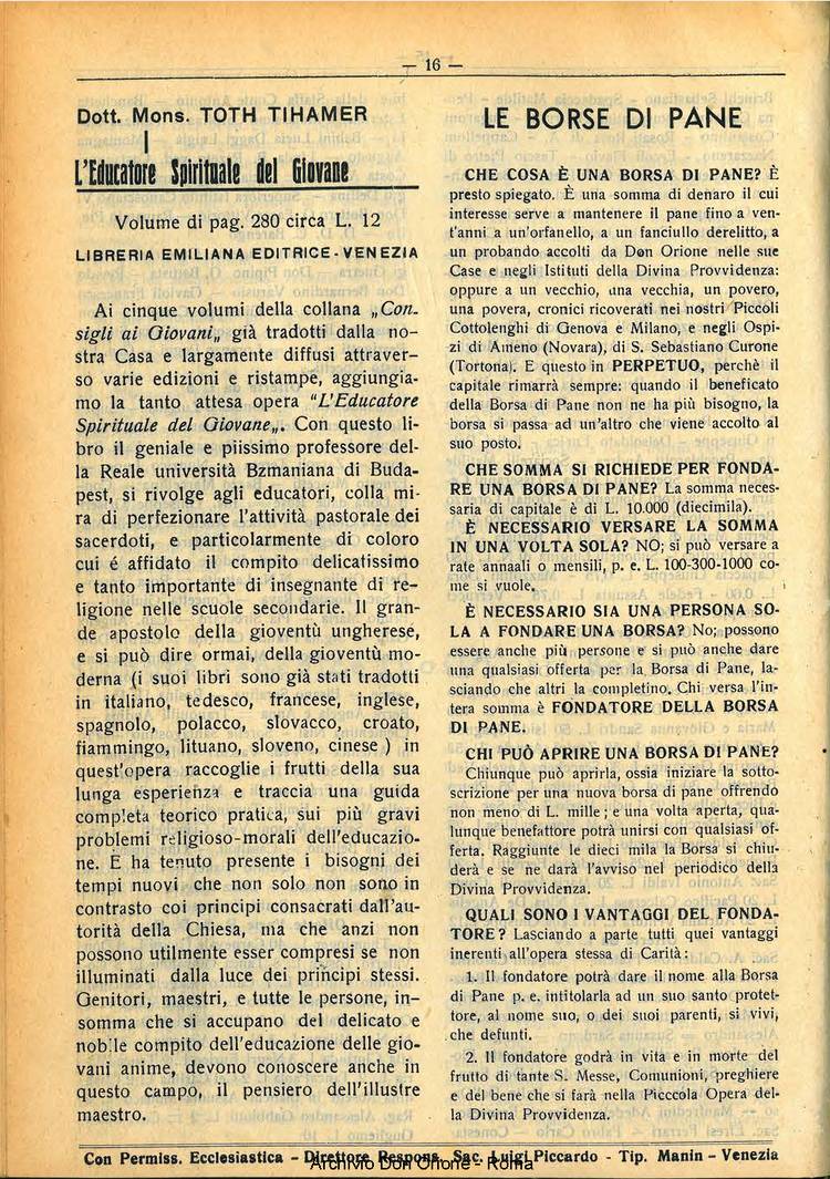 La piccola Opera della Divina Provvidenza, 32, 01, 01-01-1937, pagina 16