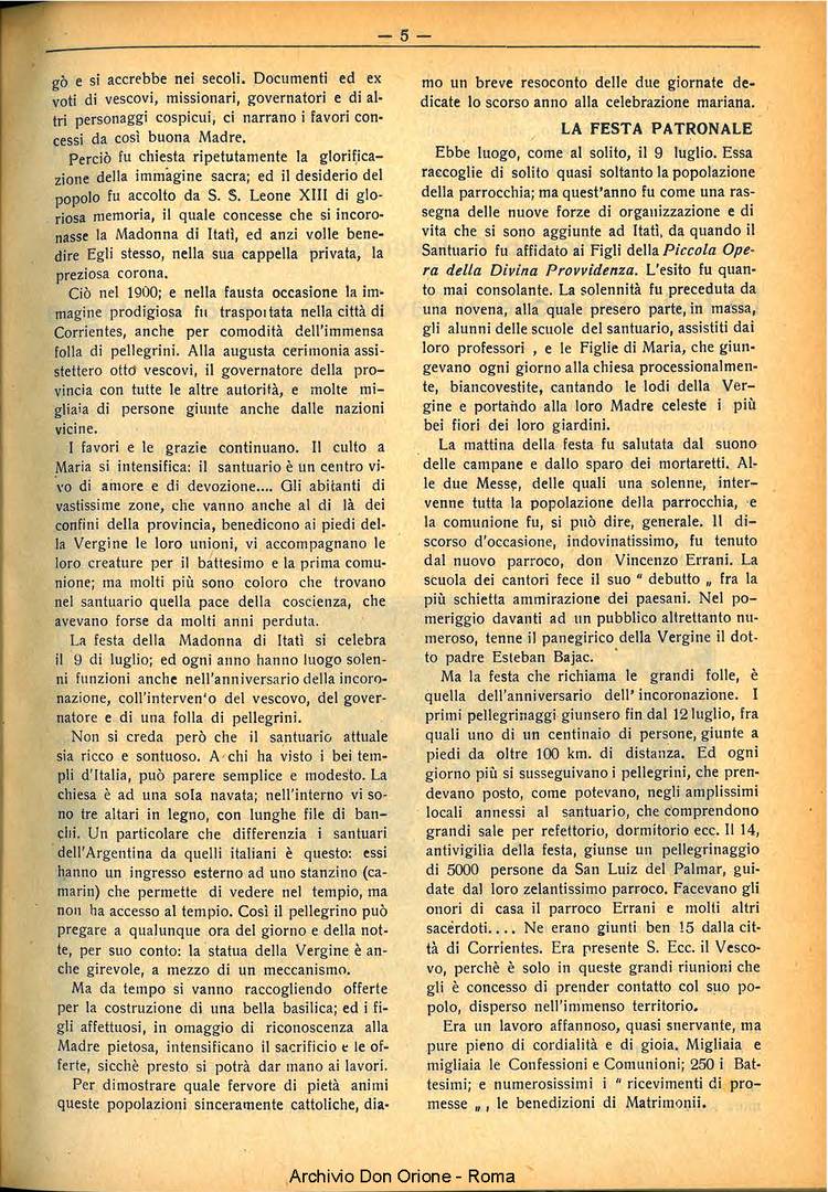 La piccola Opera della Divina Provvidenza, 32, 05, 01-05-1937, pagina 5