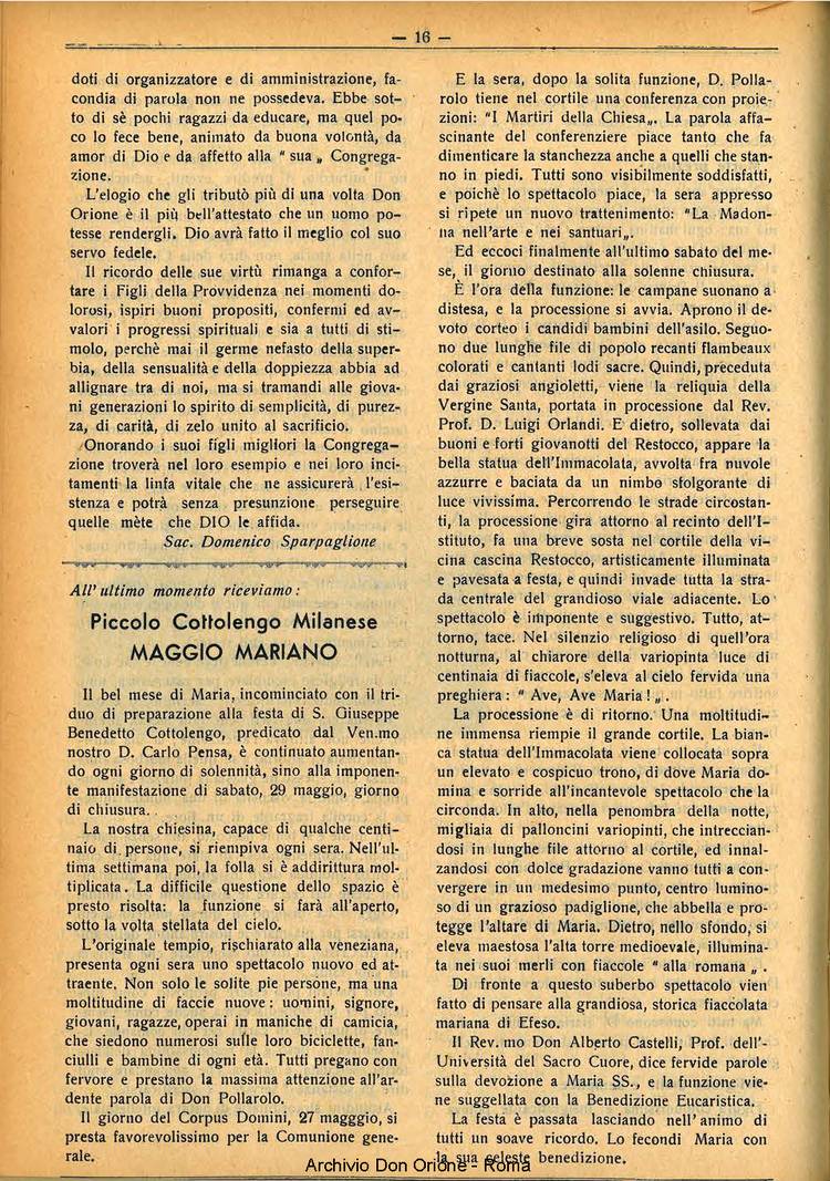 La piccola Opera della Divina Provvidenza, 32, 06, 01-06-1937, pagina 16