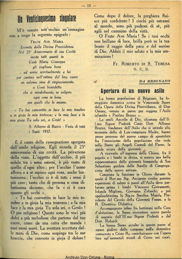 La piccola Opera della Divina Provvidenza, 32, 11, 01-11-1937, pagina 13