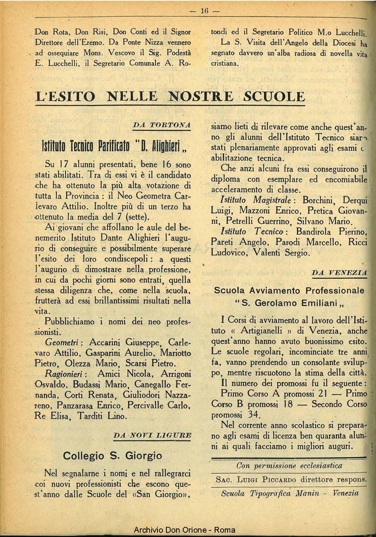 La piccola Opera della Divina Provvidenza, 32, 11, 01-11-1937, pagina 16