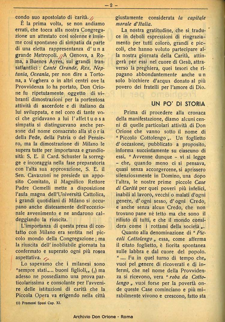 La piccola Opera della Divina Provvidenza, 33, 01, 01-02-1938, pagina 4