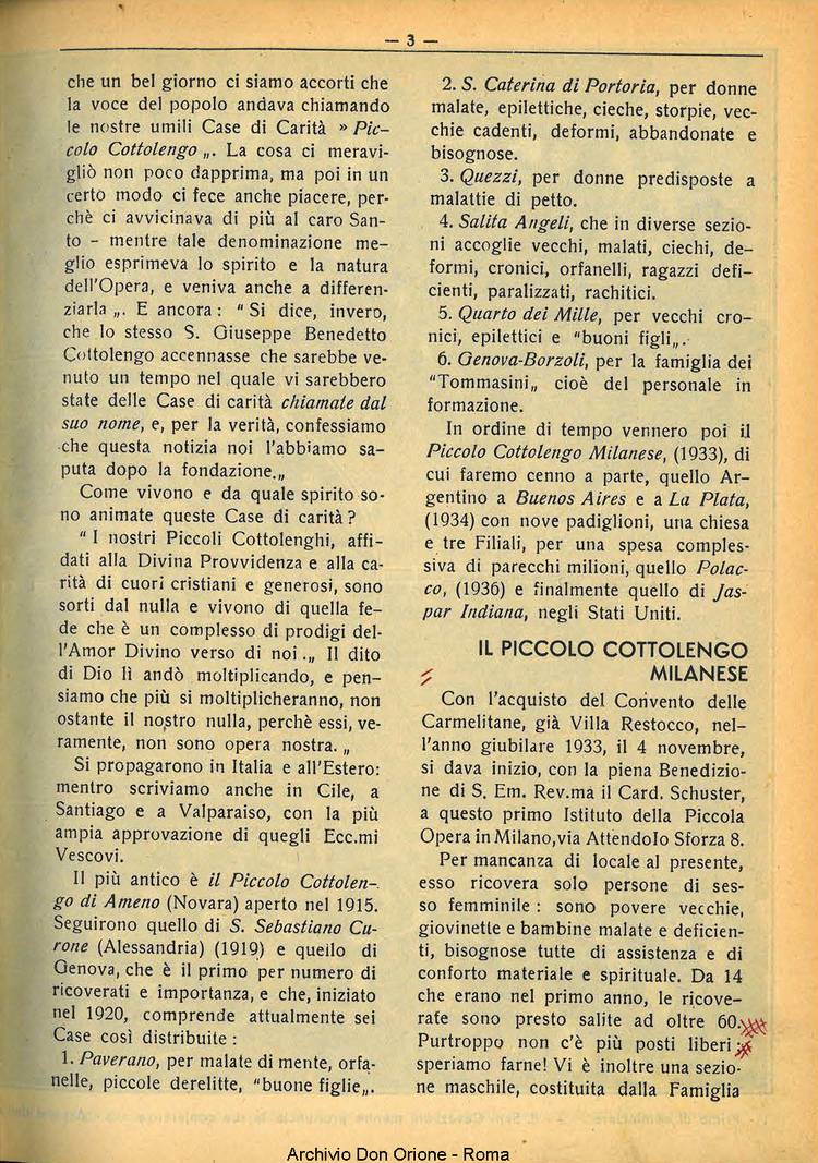La piccola Opera della Divina Provvidenza, 33, 01, 01-02-1938, pagina 5