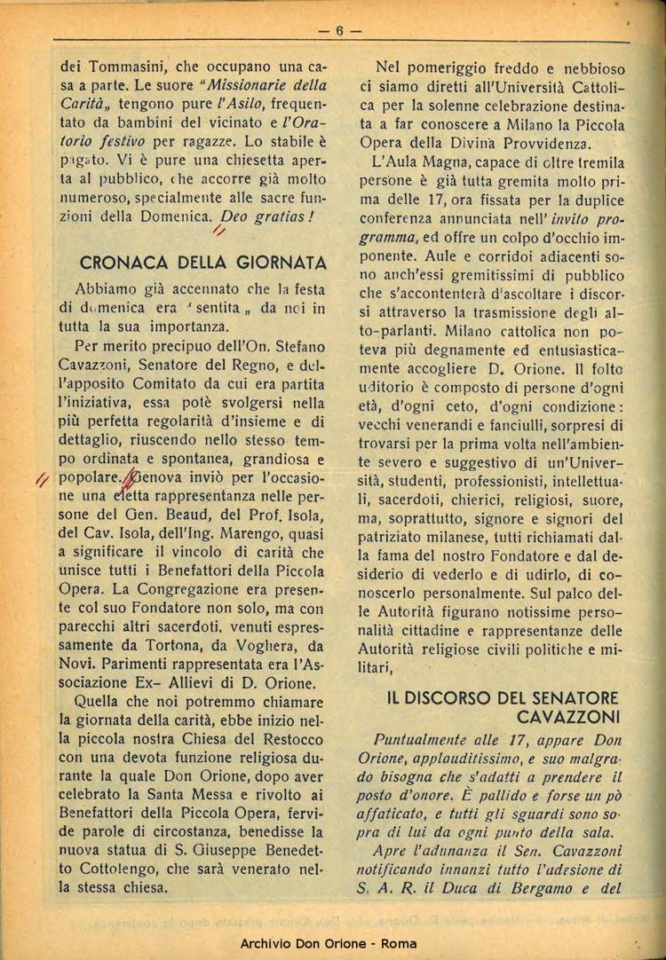 La piccola Opera della Divina Provvidenza, 33, 01, 01-02-1938, pagina 8