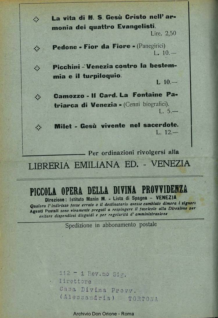 La piccola Opera della Divina Provvidenza, 33, 01, 01-02-1938, pagina 12