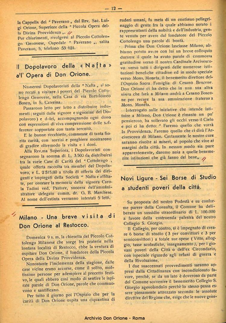 La piccola Opera della Divina Provvidenza, 33, 02, 01-02-1938, pagina 14