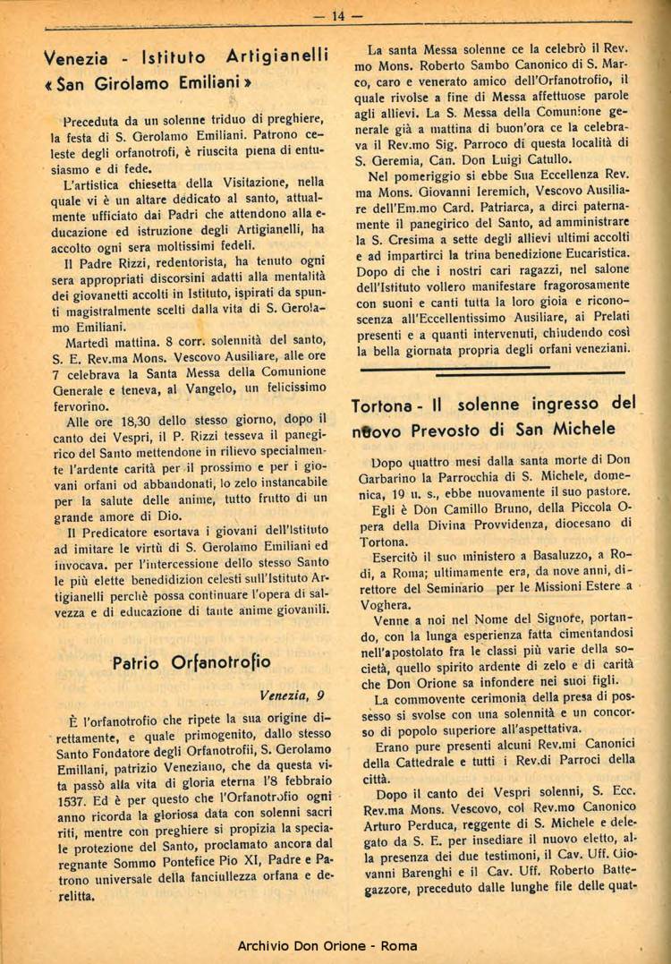 La piccola Opera della Divina Provvidenza, 33, 02, 01-02-1938, pagina 16