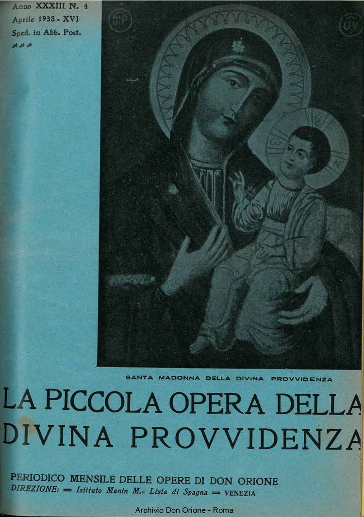 La piccola Opera della Divina Provvidenza, 33, 04, 01-04-1938, pagina 1