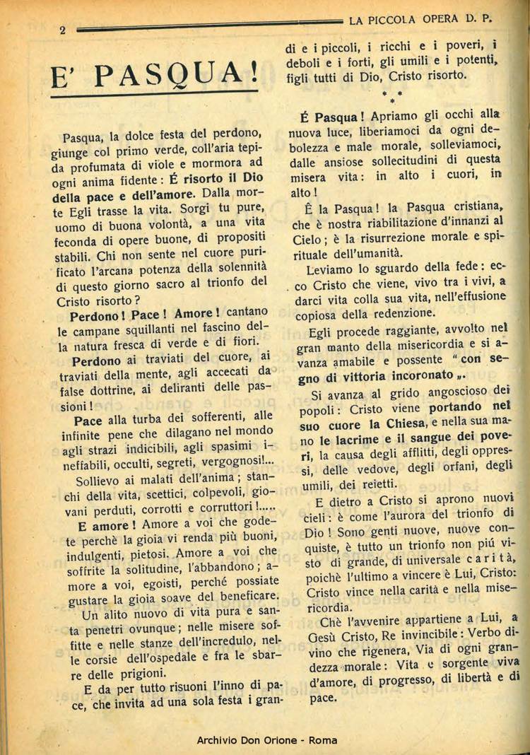 La piccola Opera della Divina Provvidenza, 33, 04, 01-04-1938, pagina 4
