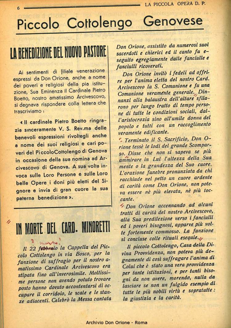 La piccola Opera della Divina Provvidenza, 33, 04, 01-04-1938, pagina 8