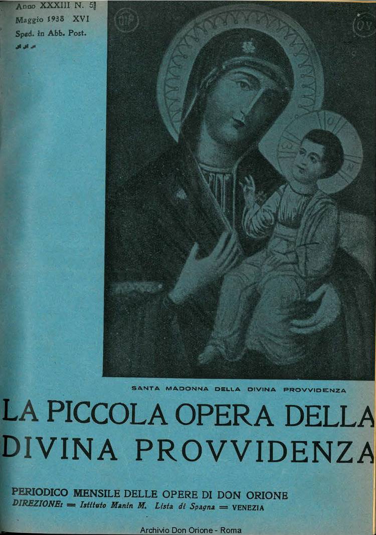 La piccola Opera della Divina Provvidenza, 33, 05, 01-05-1938, pagina 1