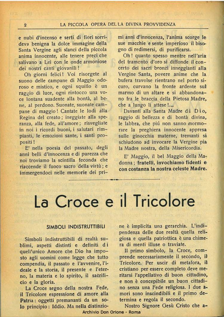 La piccola Opera della Divina Provvidenza, 33, 05, 01-05-1938, pagina 4
