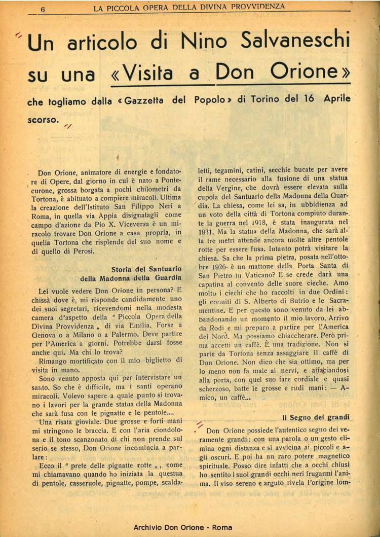La piccola Opera della Divina Provvidenza, 33, 05, 01-05-1938, pagina 8