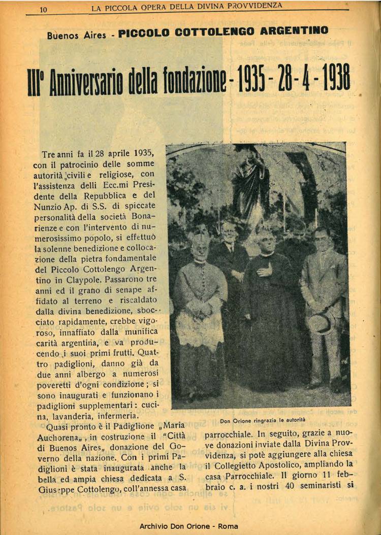 La piccola Opera della Divina Provvidenza, 33, 05, 01-05-1938, pagina 12