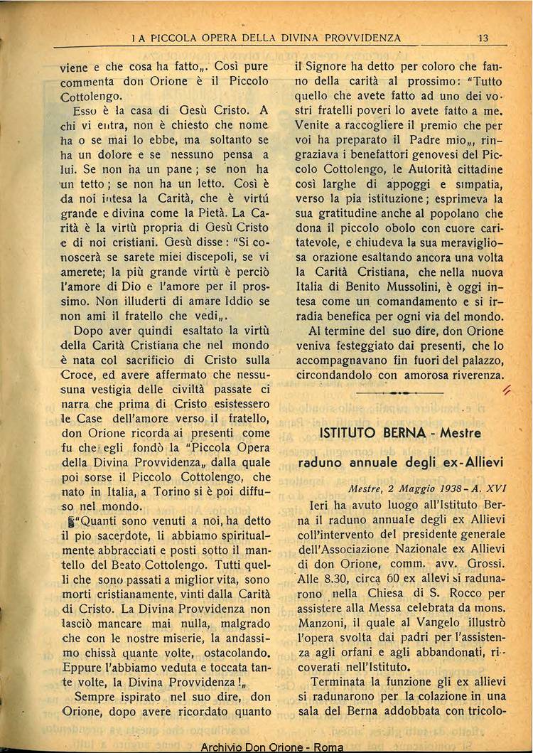 La piccola Opera della Divina Provvidenza, 33, 05, 01-05-1938, pagina 15