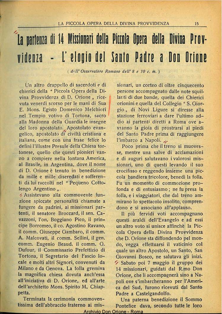 La piccola Opera della Divina Provvidenza, 33, 05, 01-05-1938, pagina 17